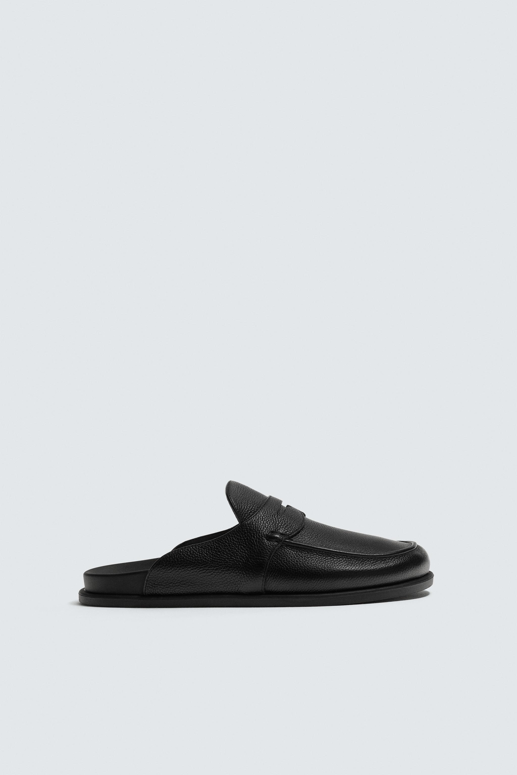 LEATHER LOAFER CLOGS